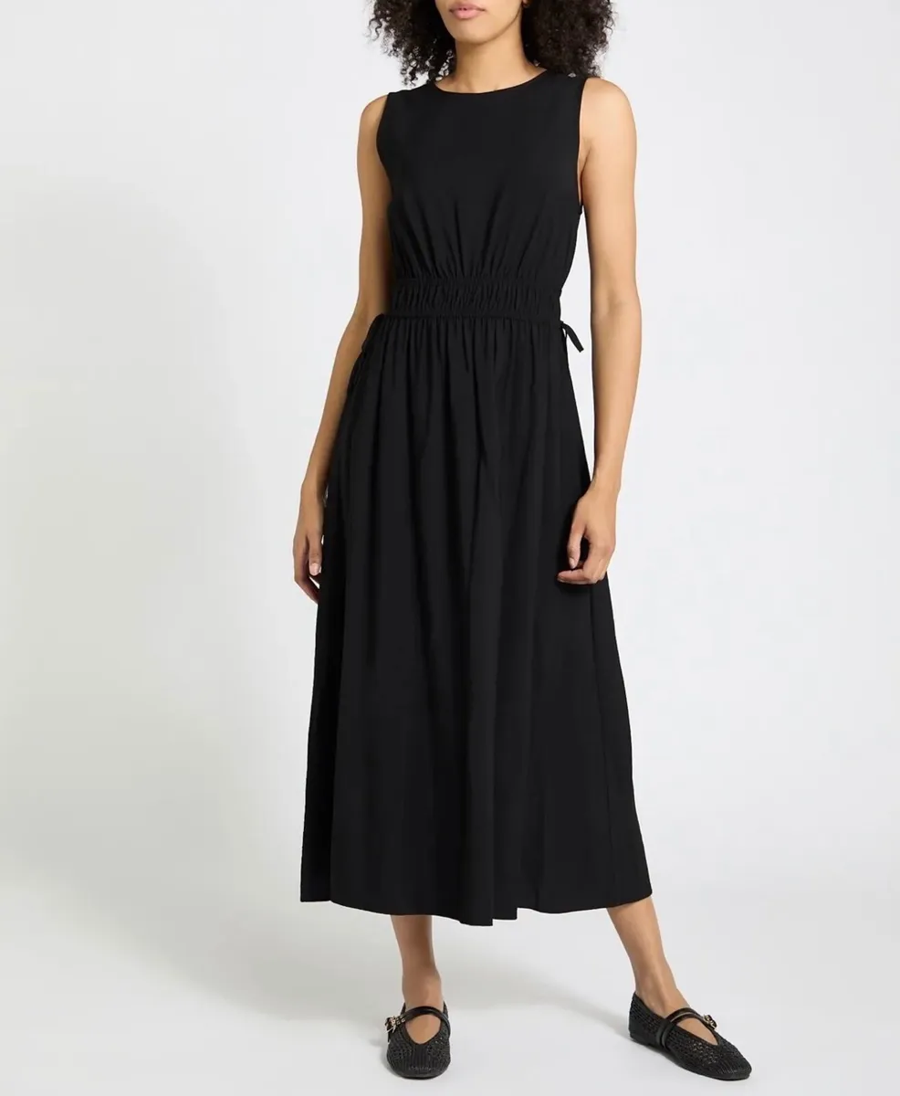 NEW Black Tie Detail Midi Dress