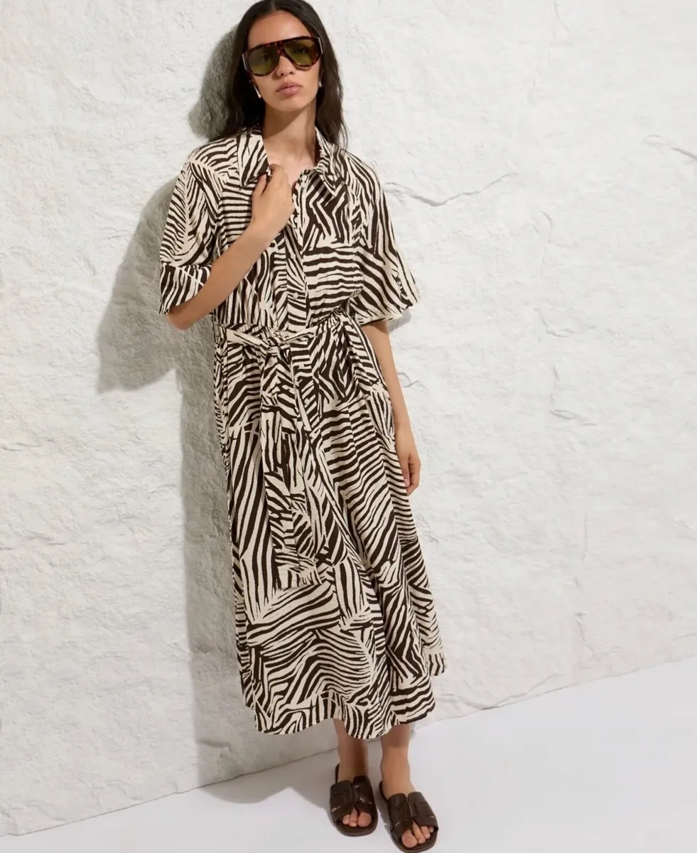 NEW Printed Midi Shirt Dress: Size 10 and 12