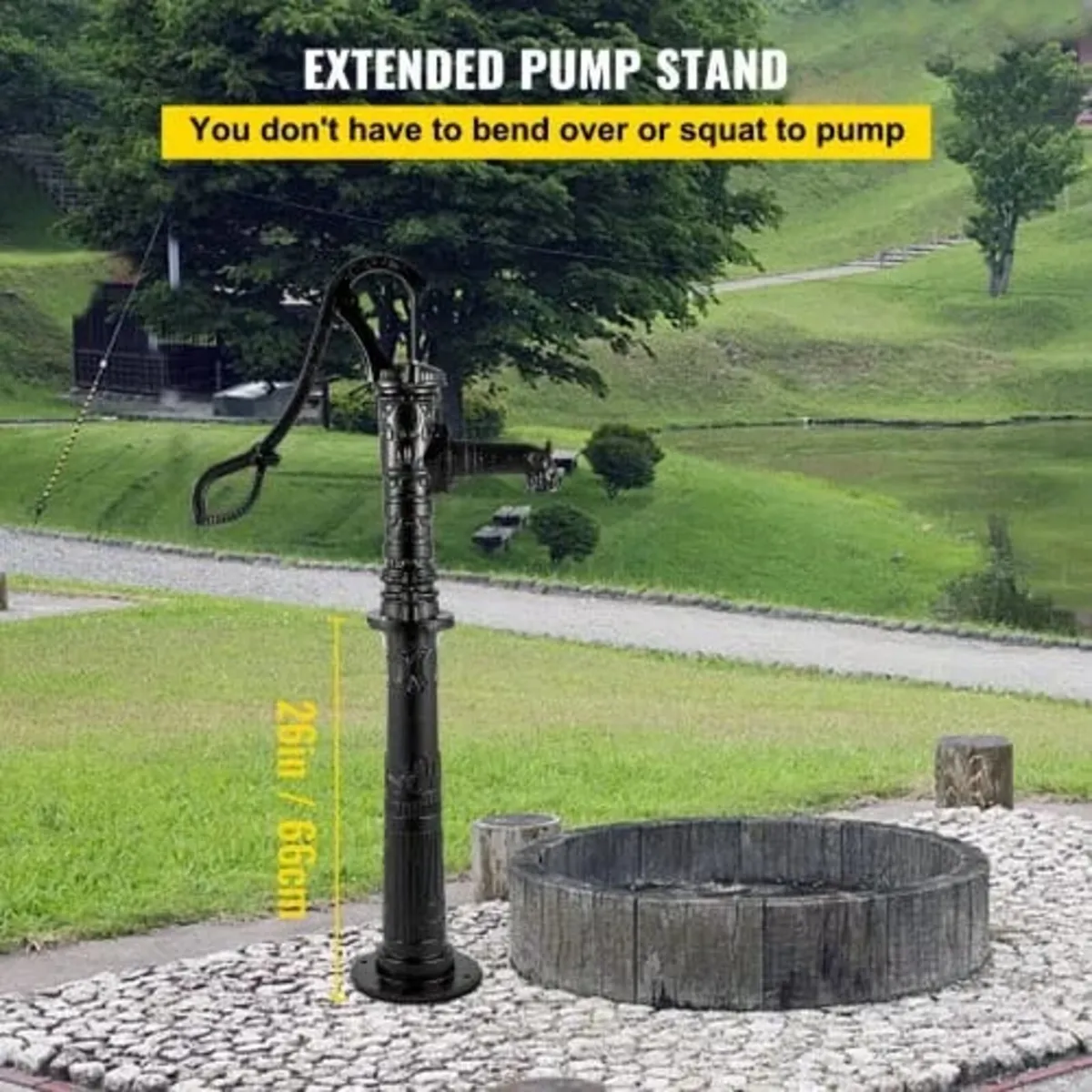 Hand Water Pump with Stand, 40 x 23.9 x 135 cm(15. - Image 2