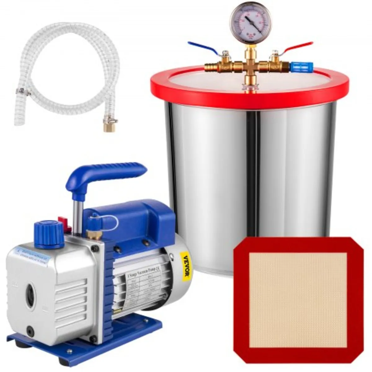 3 CFM 1/4HP Single Stage Vacuum Pump,3 Gallon(13 L - Image 1