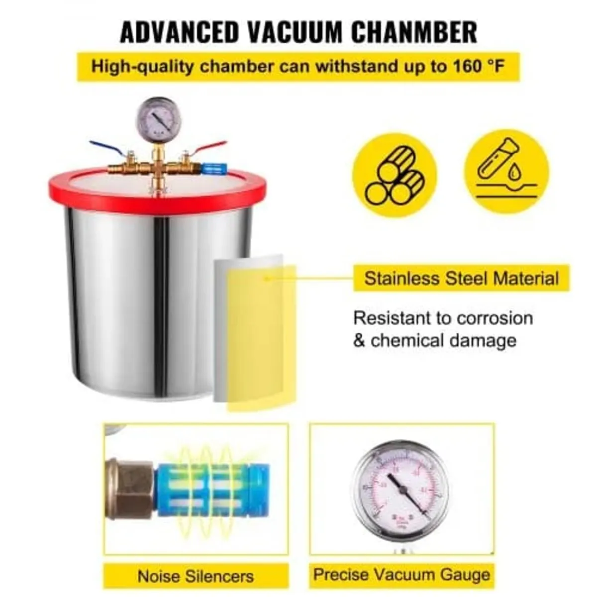 3 CFM 1/4HP Single Stage Vacuum Pump,3 Gallon(13 L - Image 2