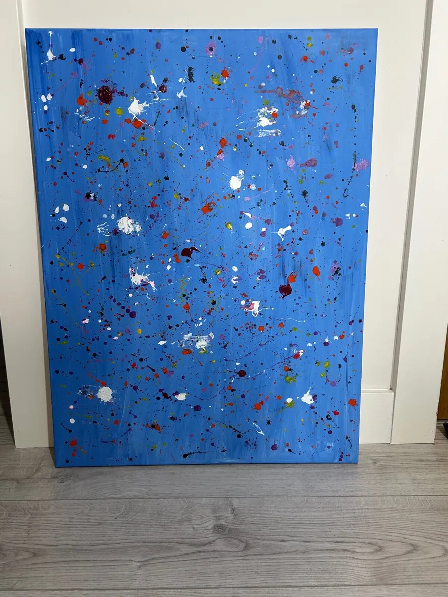 Large blue abstract painting - Image 1