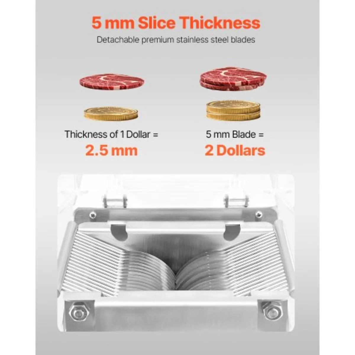 Meat Cutter Machine, 850W Meat Slicer, 551 lb/h Co - Image 3