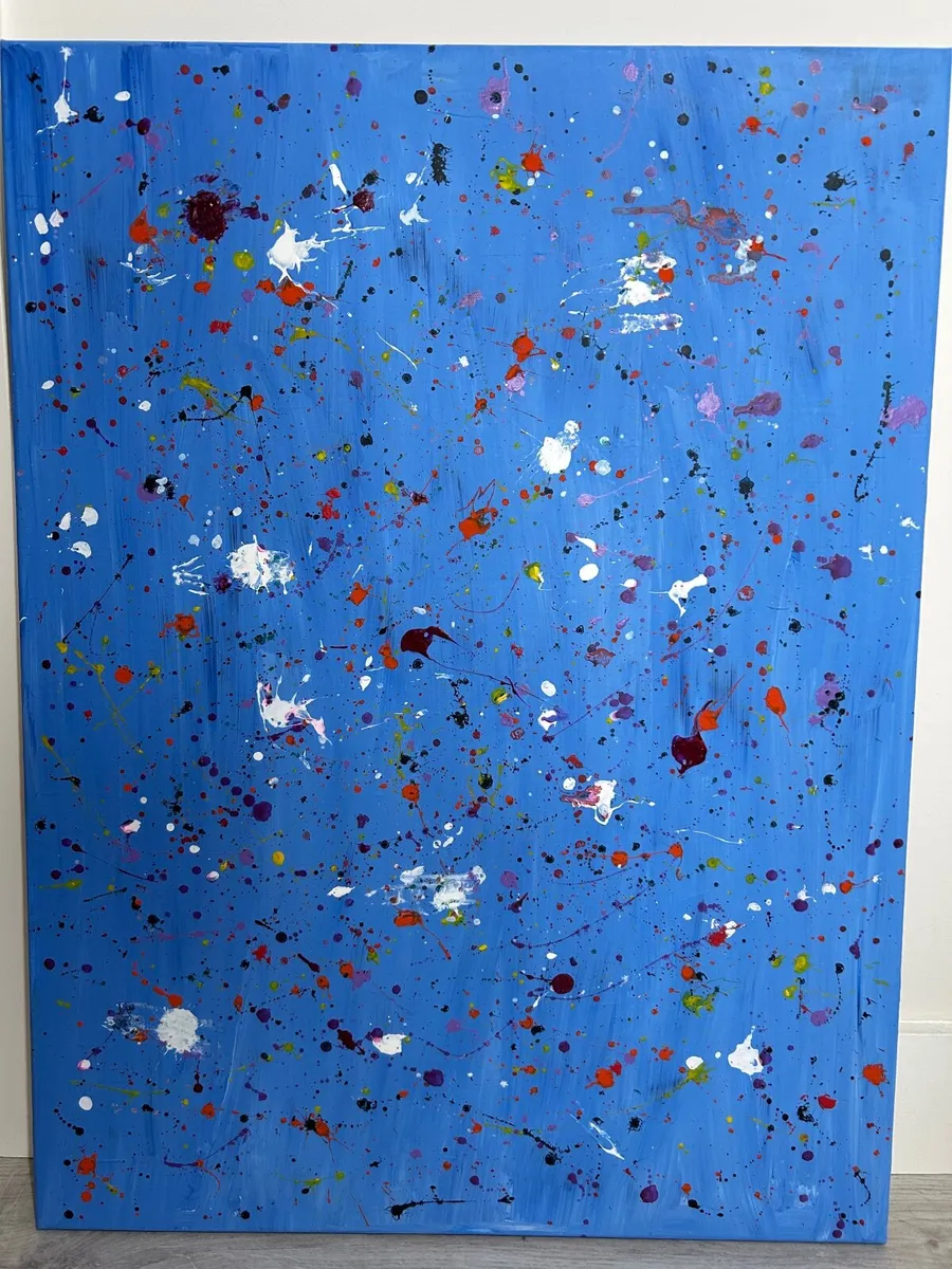 Large blue abstract painting - Image 3