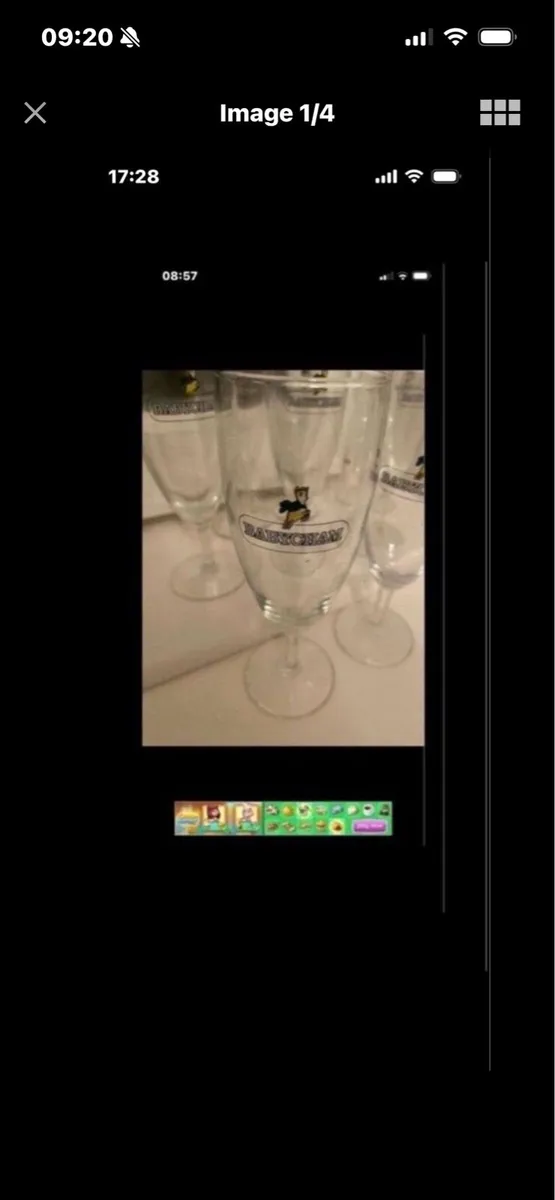 Rare Set of Babycham Footed Glasses (8) - Image 1