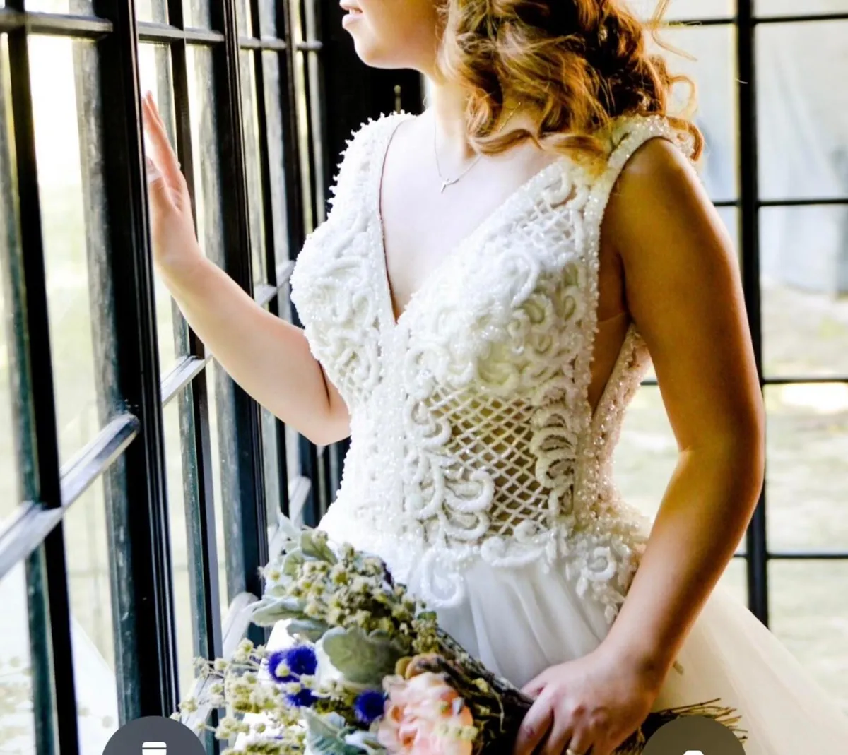 Wedding Dress with beads - Image 1