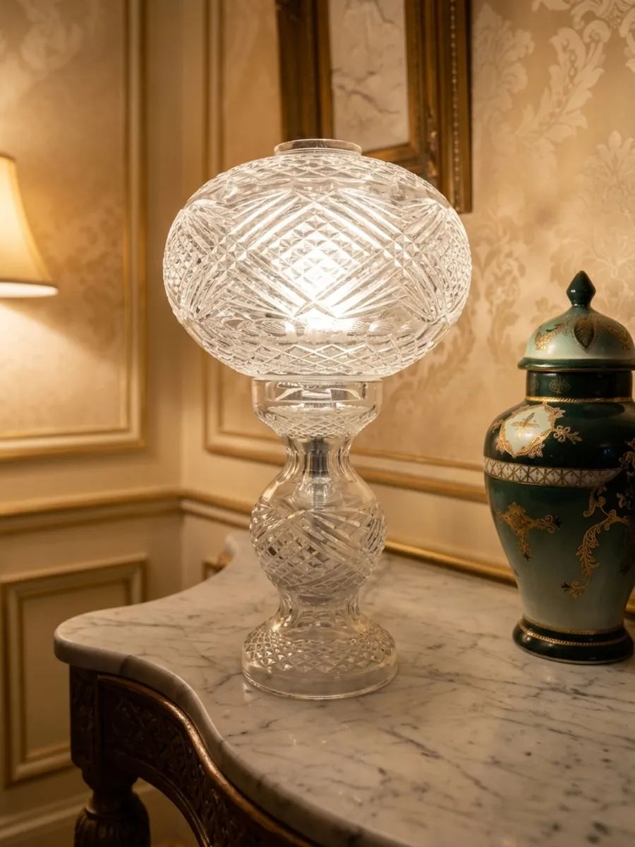 Tyrone crystal hurricane lamp - Image 1
