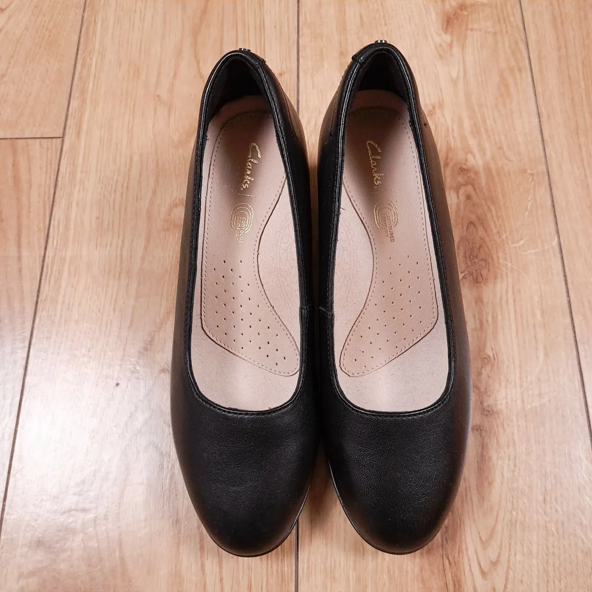 Clarks Black Leather Block Heel Pumps 3UK/36.5EU - Image 4