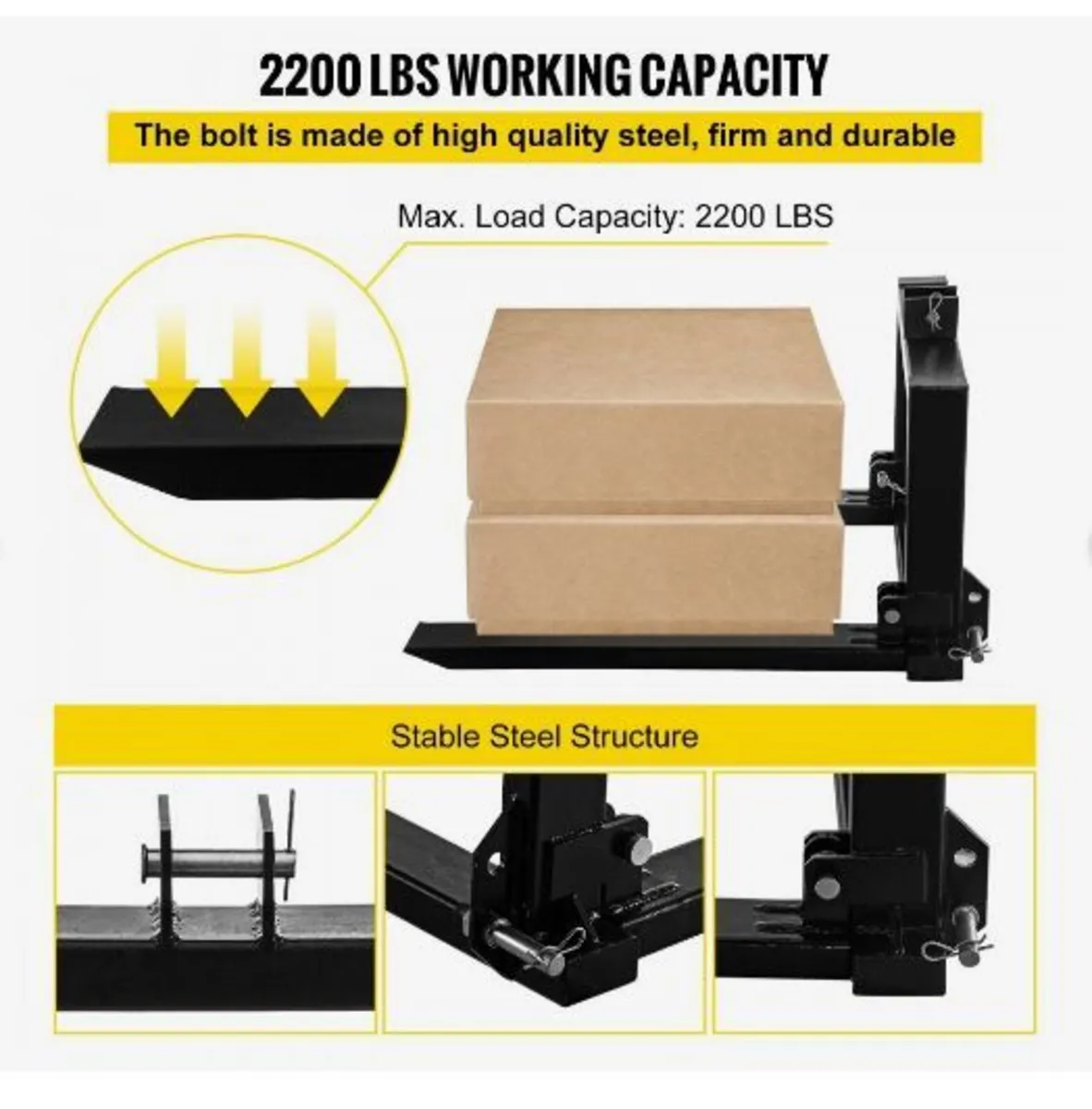 3 Point Hitch Pallet Fork 907.2 kg - Image 4