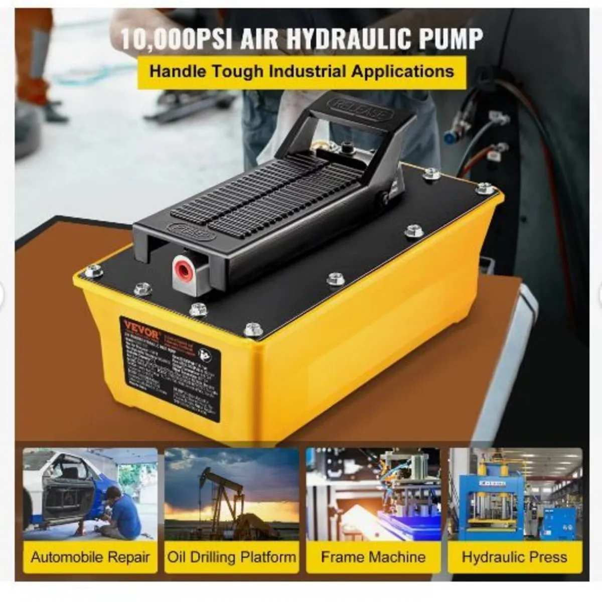 Air Hydraulic Pump, 10,000 PSI Hydraulic Foot - Image 4