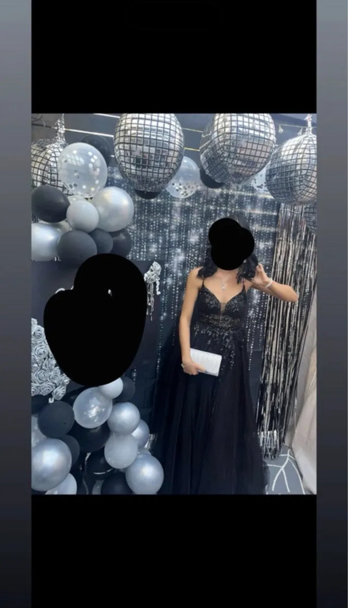 Black Sparkle Corset Back Ball Gown Debs/TY Dress - Image 3
