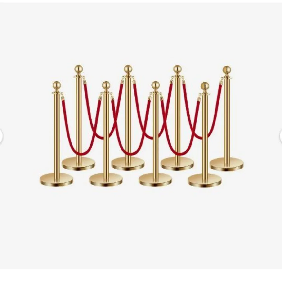 Stanchion Post, 8 Pcs Crowd Control Barrier Set - Image 1