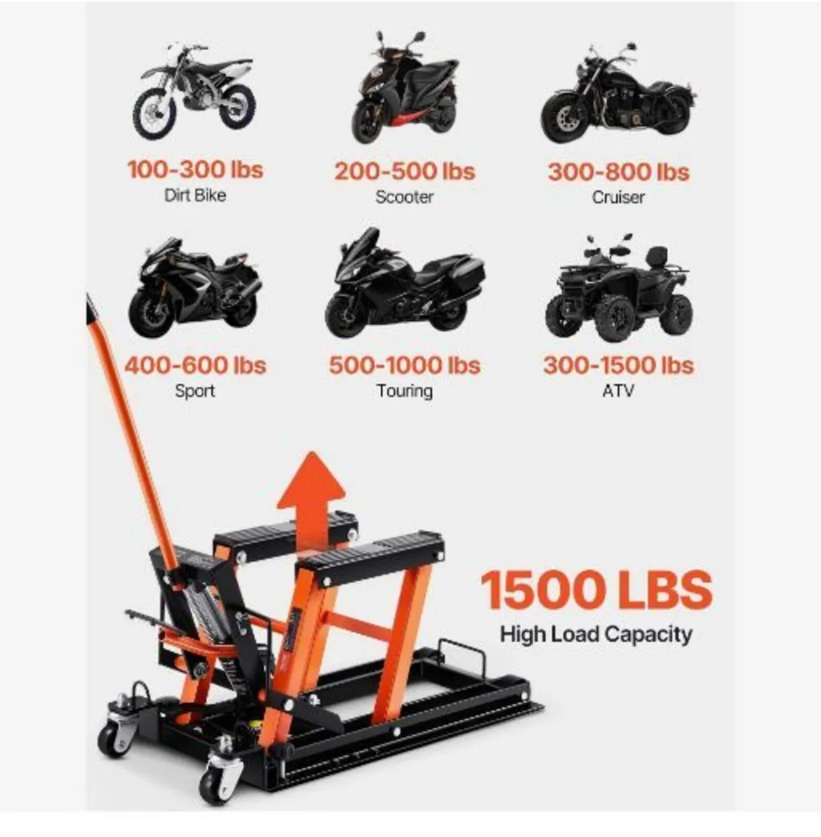 Motorcycle Hydraulic Pump Jack 680.4 kg - Image 1