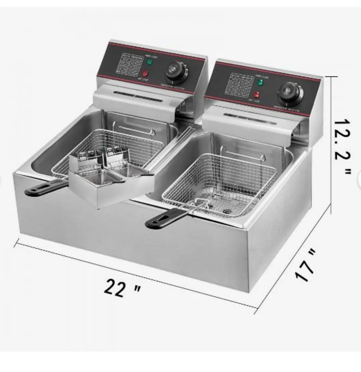 Double Deep Fat Fryer Large 5000W - Image 4