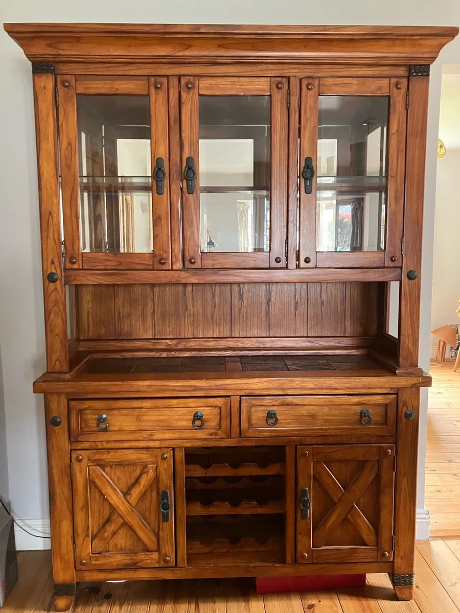 Solid Pine Cabinet/ Dresser with wine rack - Image 2