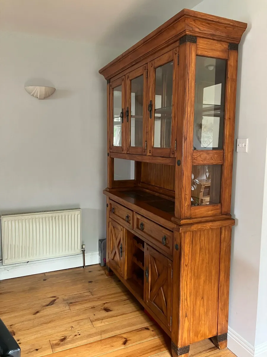 Solid Pine Cabinet/ Dresser with wine rack - Image 1