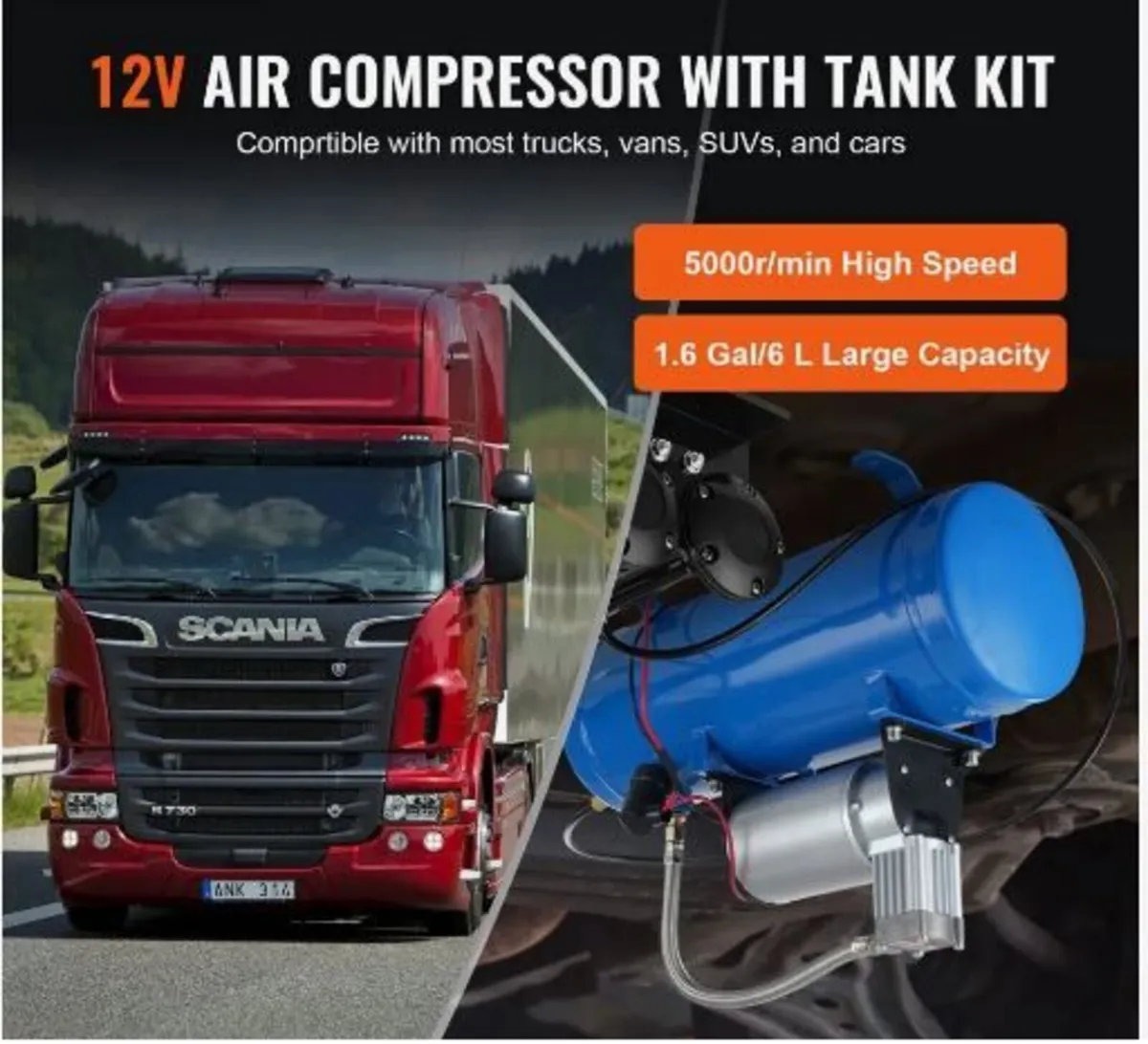 12V Air Compressor with Tank - Image 2
