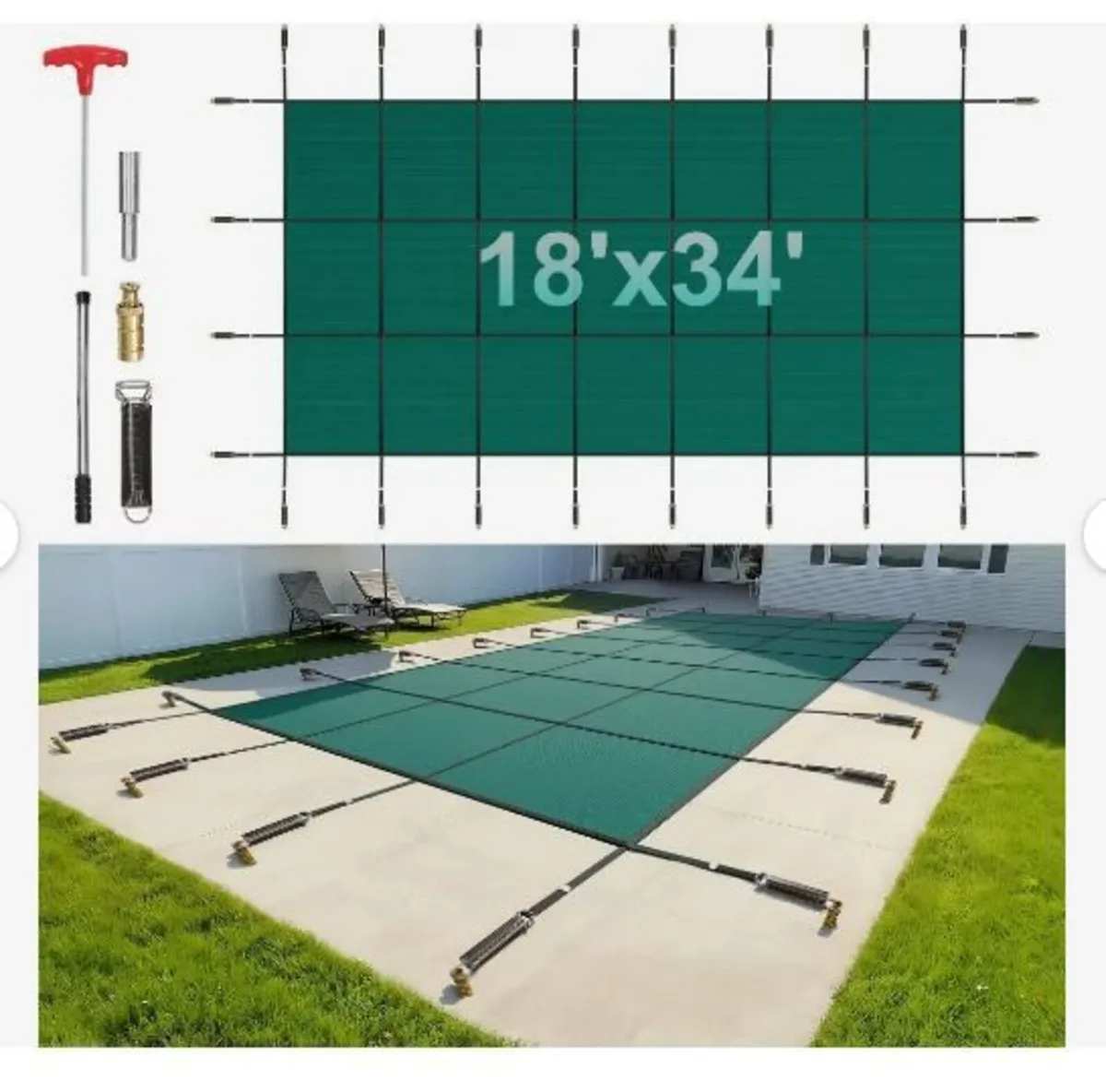 Swimming Pool Cover 4.9x9.8 m /16x32FT - Image 1