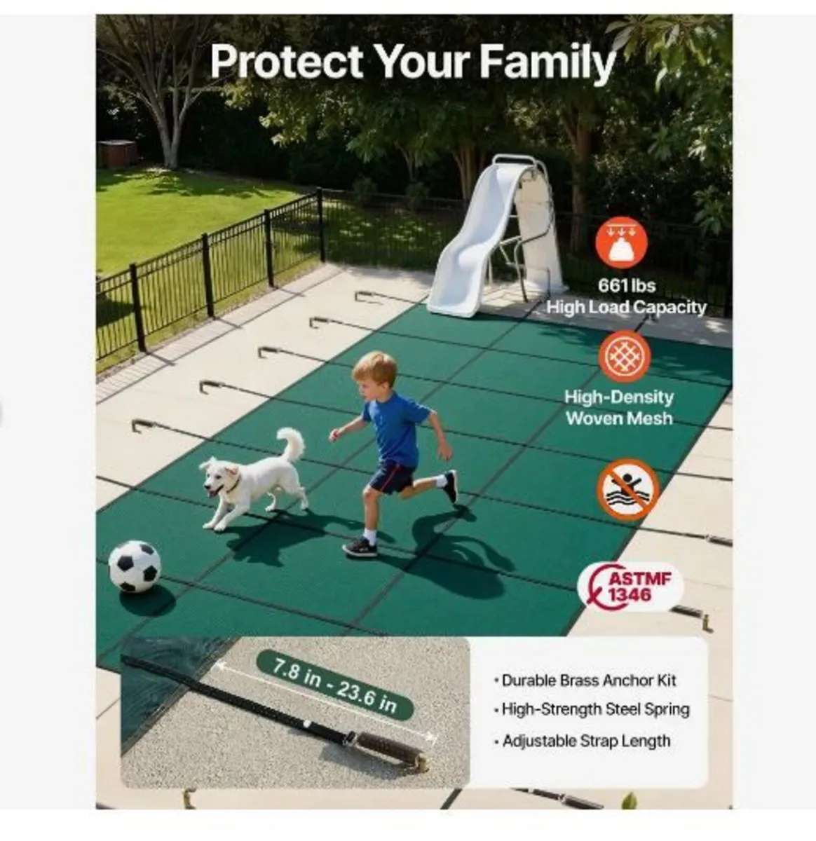 Swimming Pool Cover 4.9x9.8 m /16x32FT - Image 3