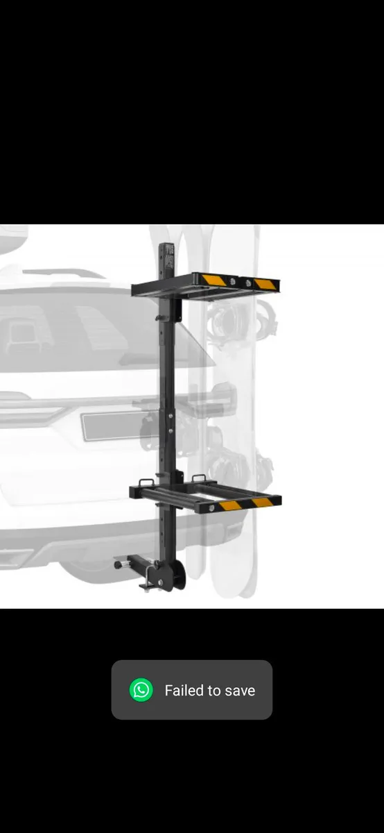 Folding Hitch Mounted Ski & Snowboard Rack, Fits 5 - Image 1
