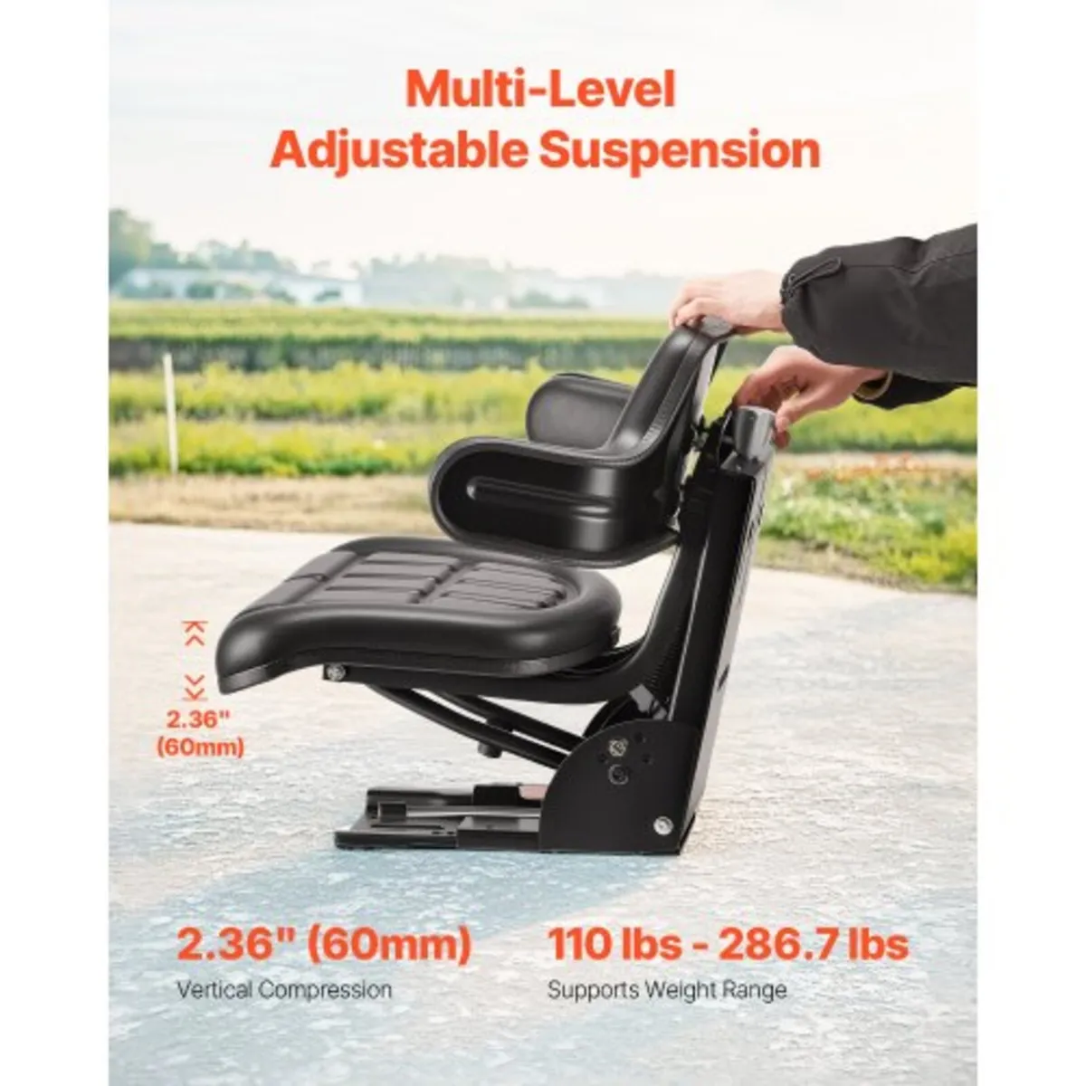 Universal Forklift Seat, Waterproof Tractor Suspen - Image 3