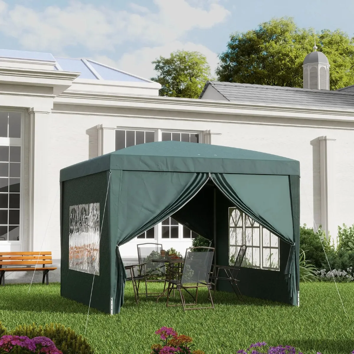 3x3m pop up gazebo with 4 side walls - Image 1
