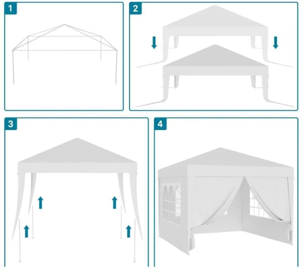 Waterproof 3x3m Gazebo with 4 Side Walls - Image 4