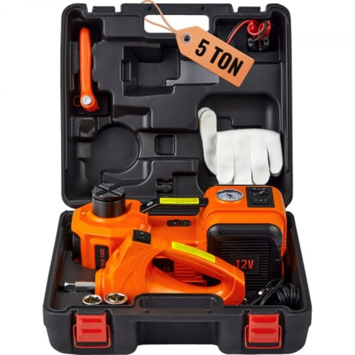 Electric Hydraulic Car Floor Jack 5 Ton 12V w/Impa - Image 1