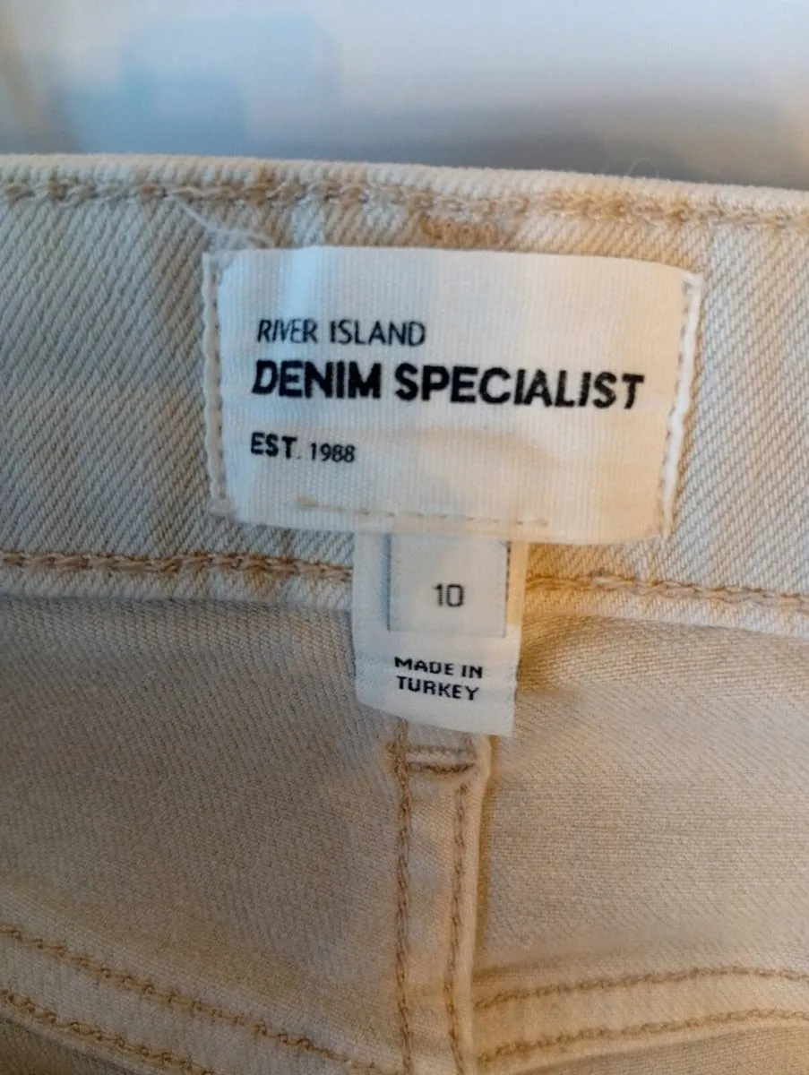 Ladies river island cream skinny jeans size 10 - Image 3