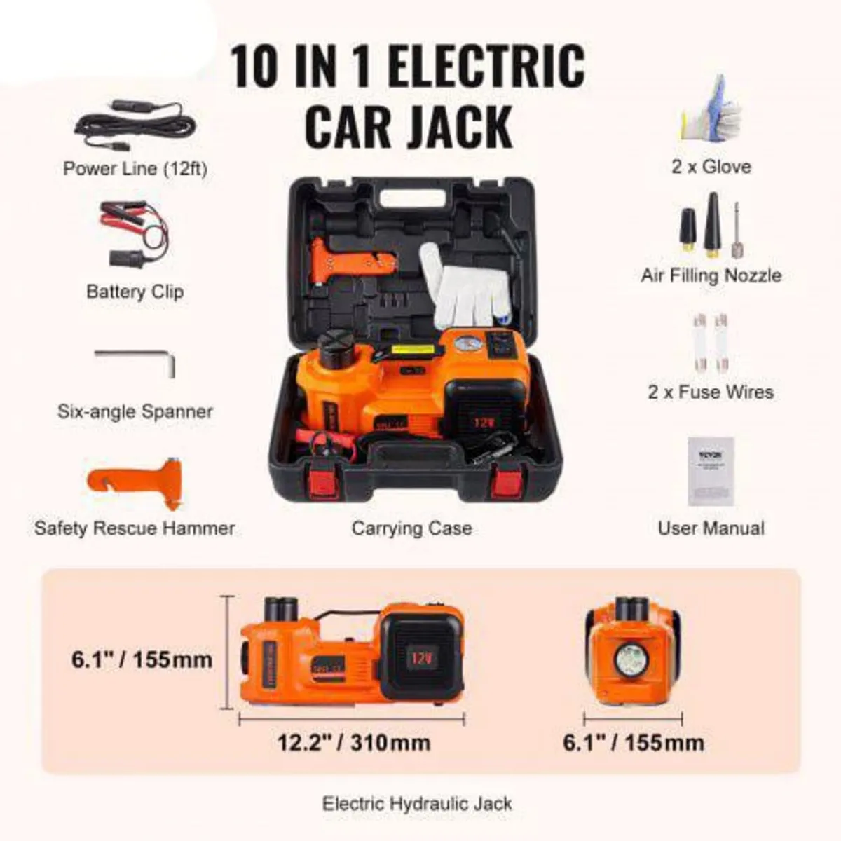 Electric Hydraulic Car Floor Jack 5 Ton 12V Built- - Image 2