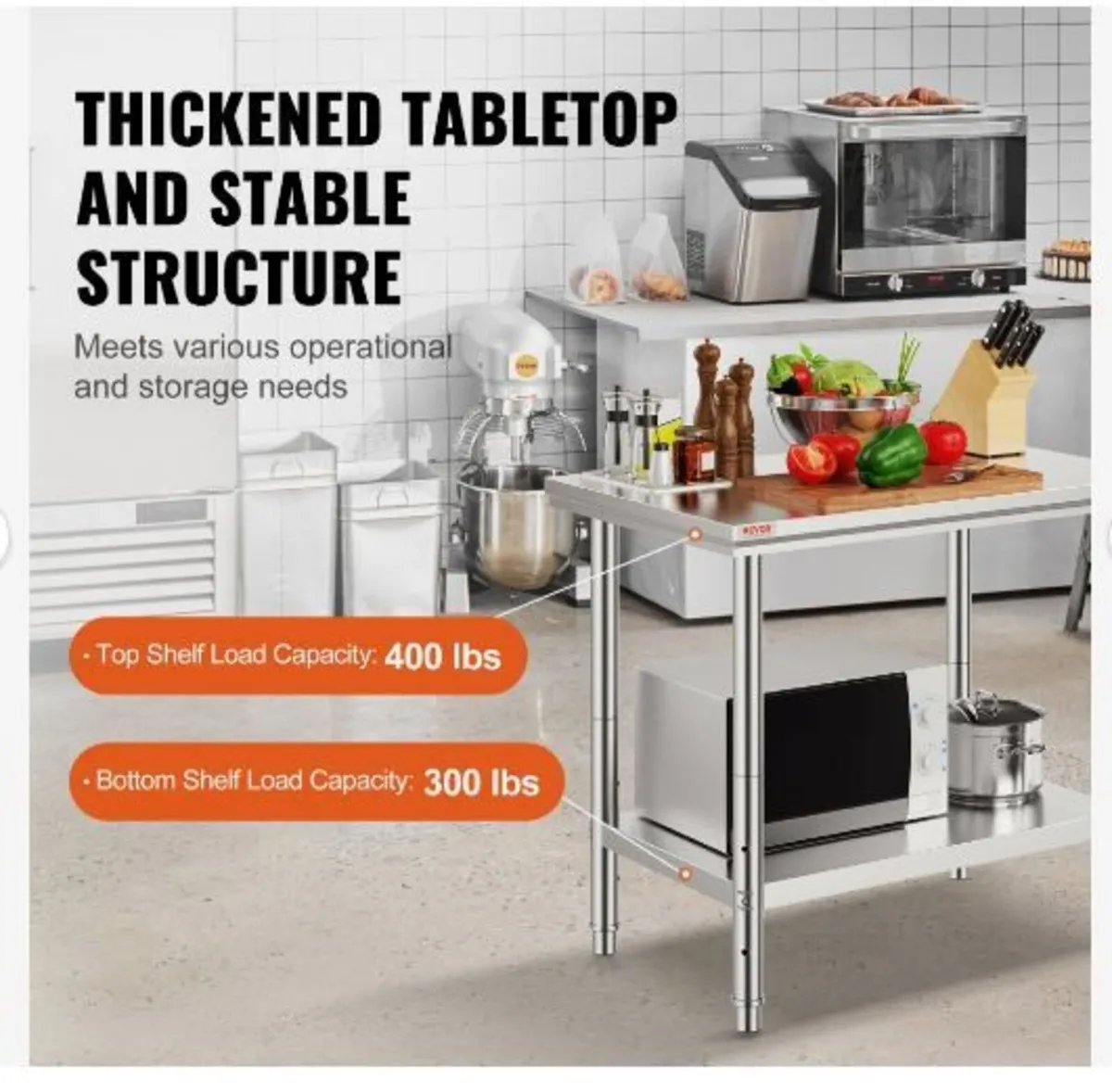 Stainless Steel Prep Table, 900x600x800 mm - Image 4