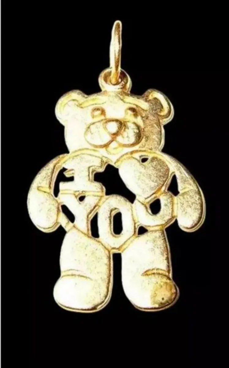 Vintage 9ct 'Teddy' I Love You' Pendant - Image 1