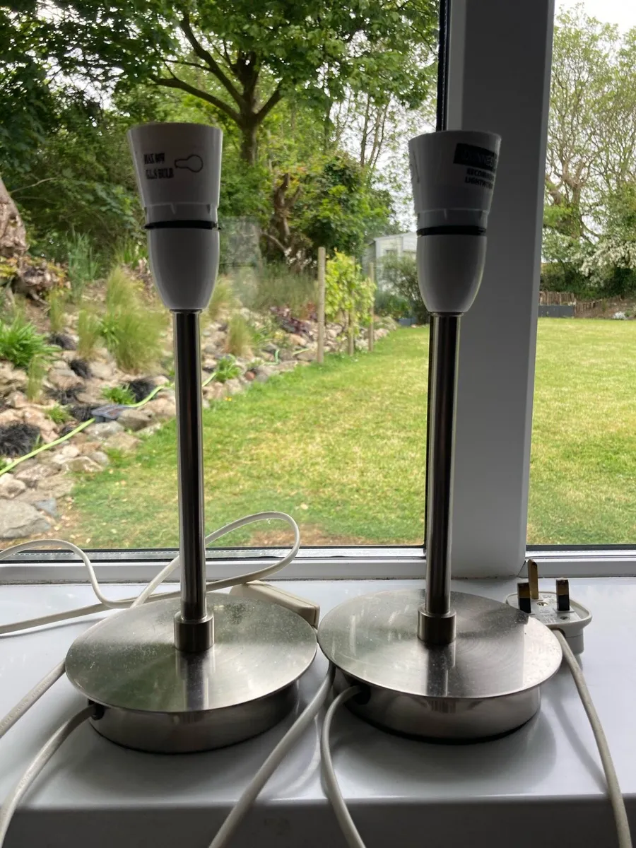 Stainless steel bedside lamps - Image 1