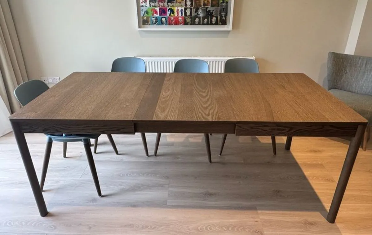 brown oak extendable table - Image 2