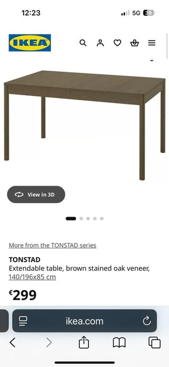 brown oak extendable table - Image 4