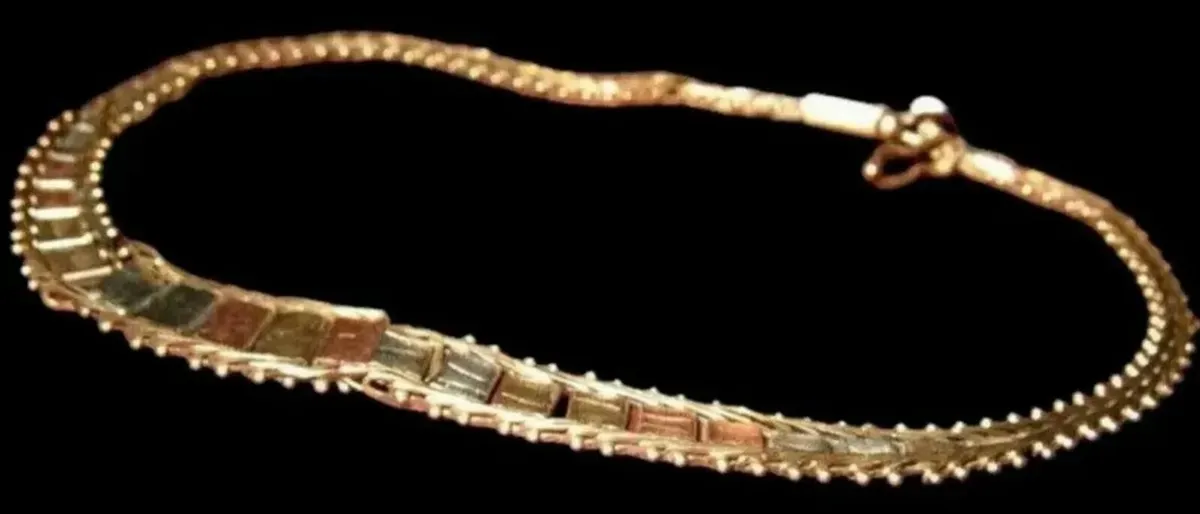 Vintage Hallmarked 9ct Multi Colour Bracelet - Image 1