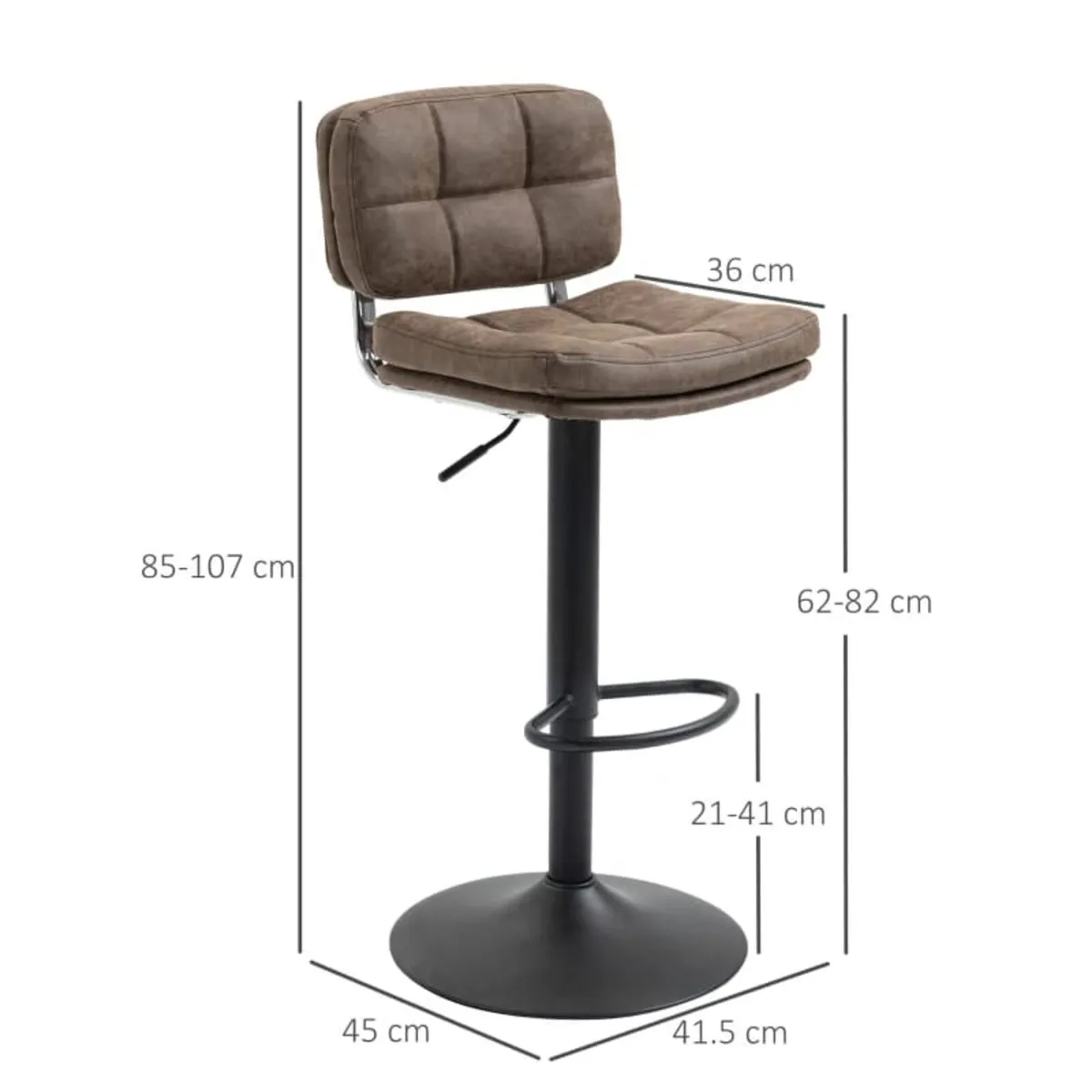 Set of 2 Button-Tufted Vintage Bar Stools - Swivel - Image 2