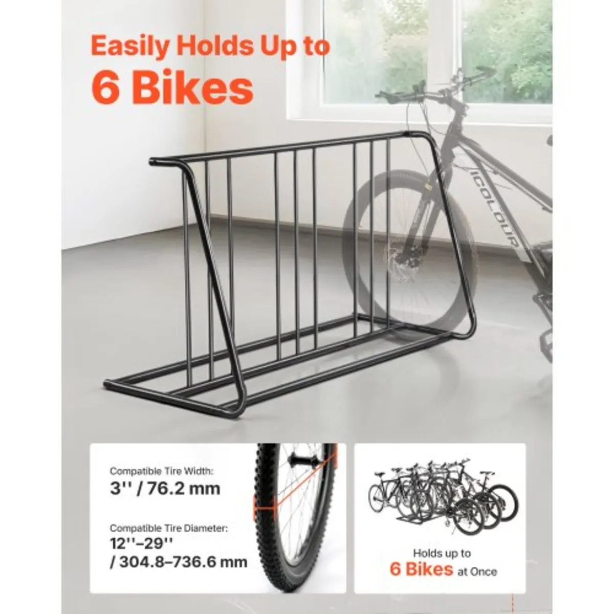 Bike Rack, Fits Tire Width 3 Inch/76.2 mm, Carbon - Image 4