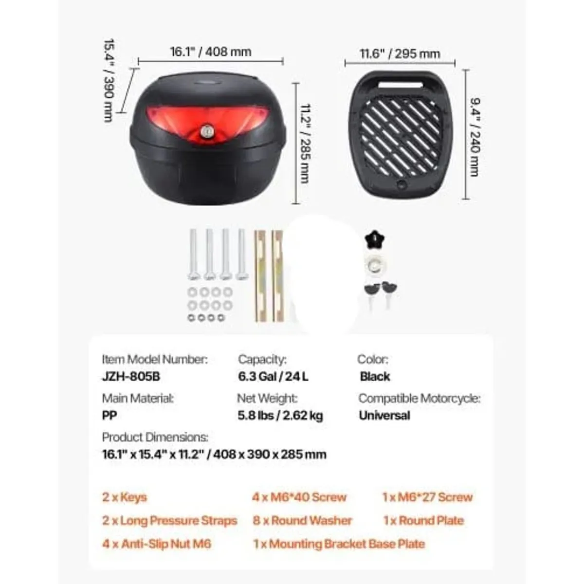 Universal Durable PP Material Motorbike Tail Box w - Image 4