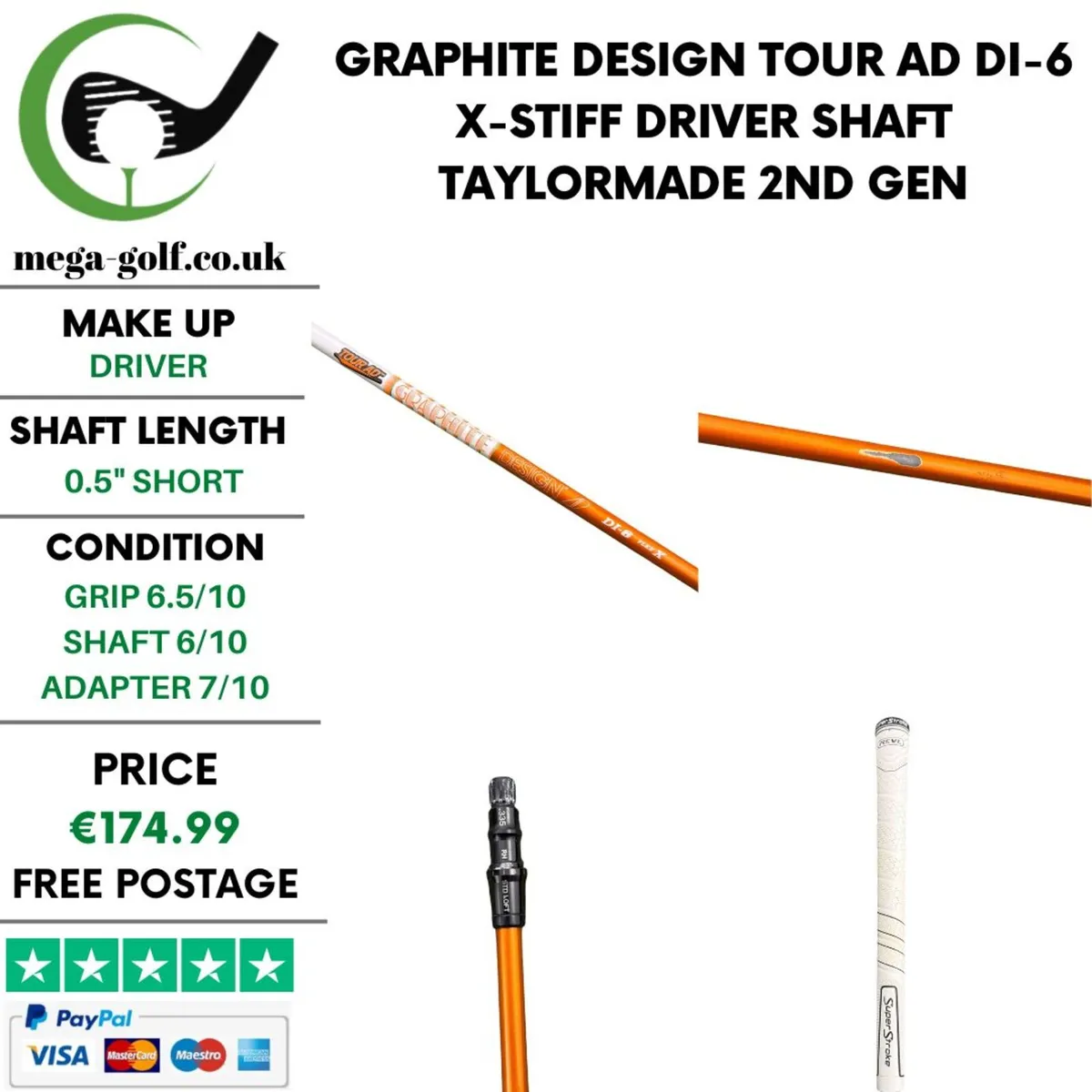 Graphite Design Tour AD DI-6 X-Stiff Driver Shaft - Image 1