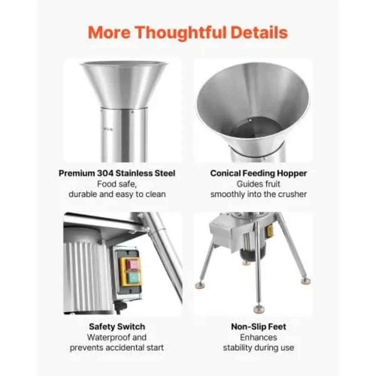 1100W Electric Fruit Apple Crusher, SUS304 Freesta - Image 4