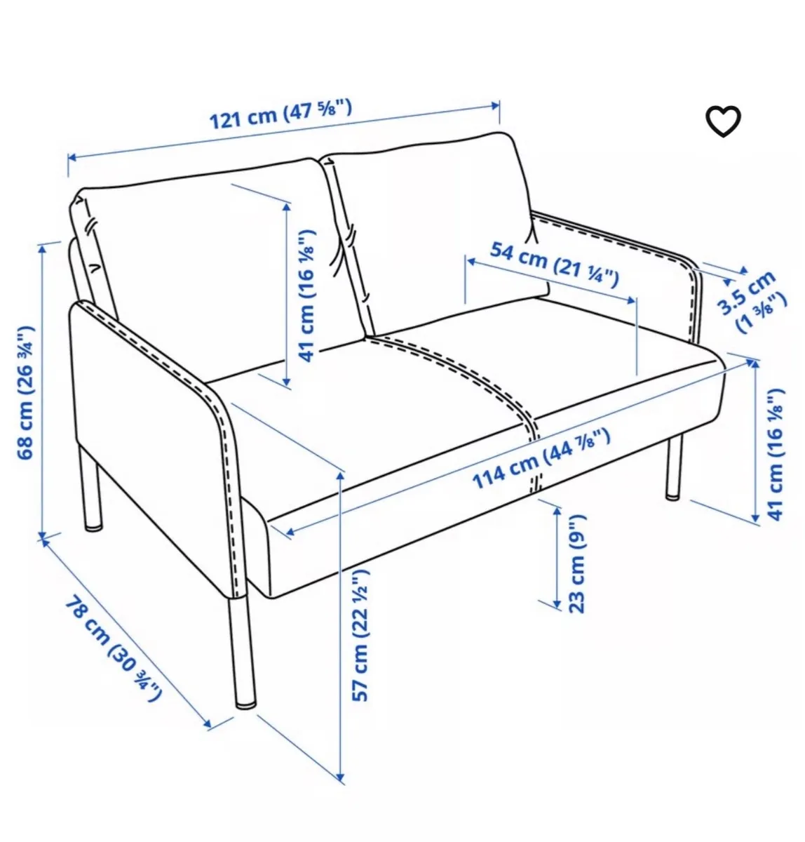 2 Seater Sofa (IKEA) - Image 2