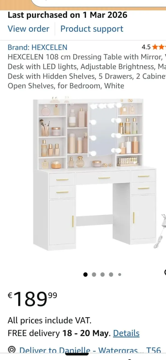NEW Kids Vanity Unit Dressing Table with lights - Image 4