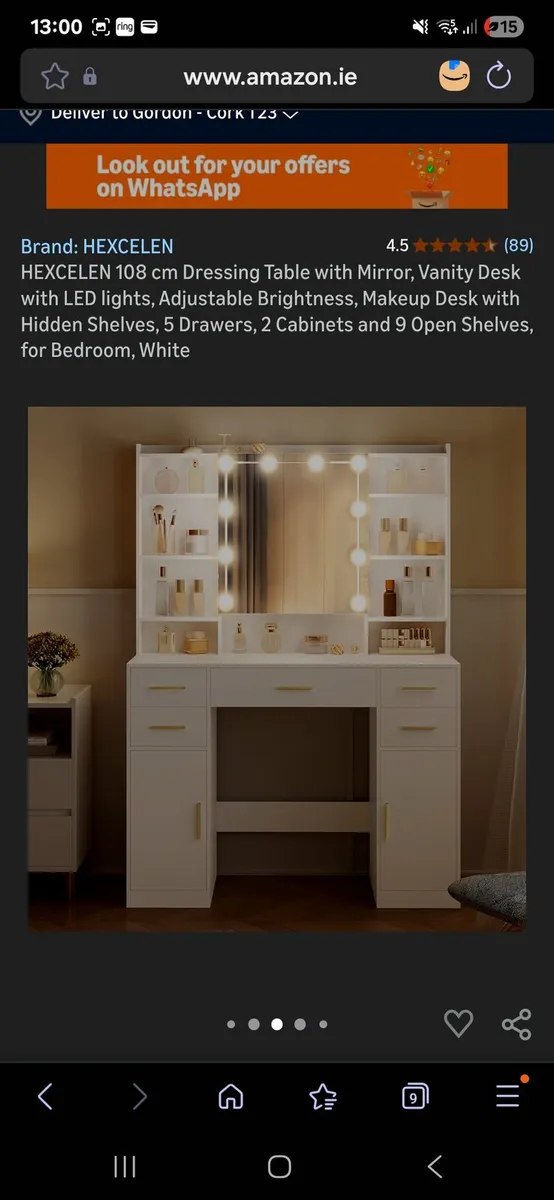 NEW Kids Vanity Unit Dressing Table with lights - Image 1