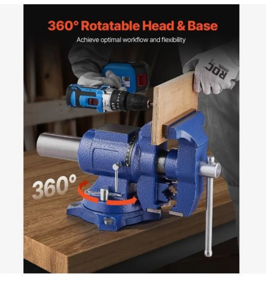Heavy Duty Bench Vise, 165 mm / 6.5" Jaw - Image 4