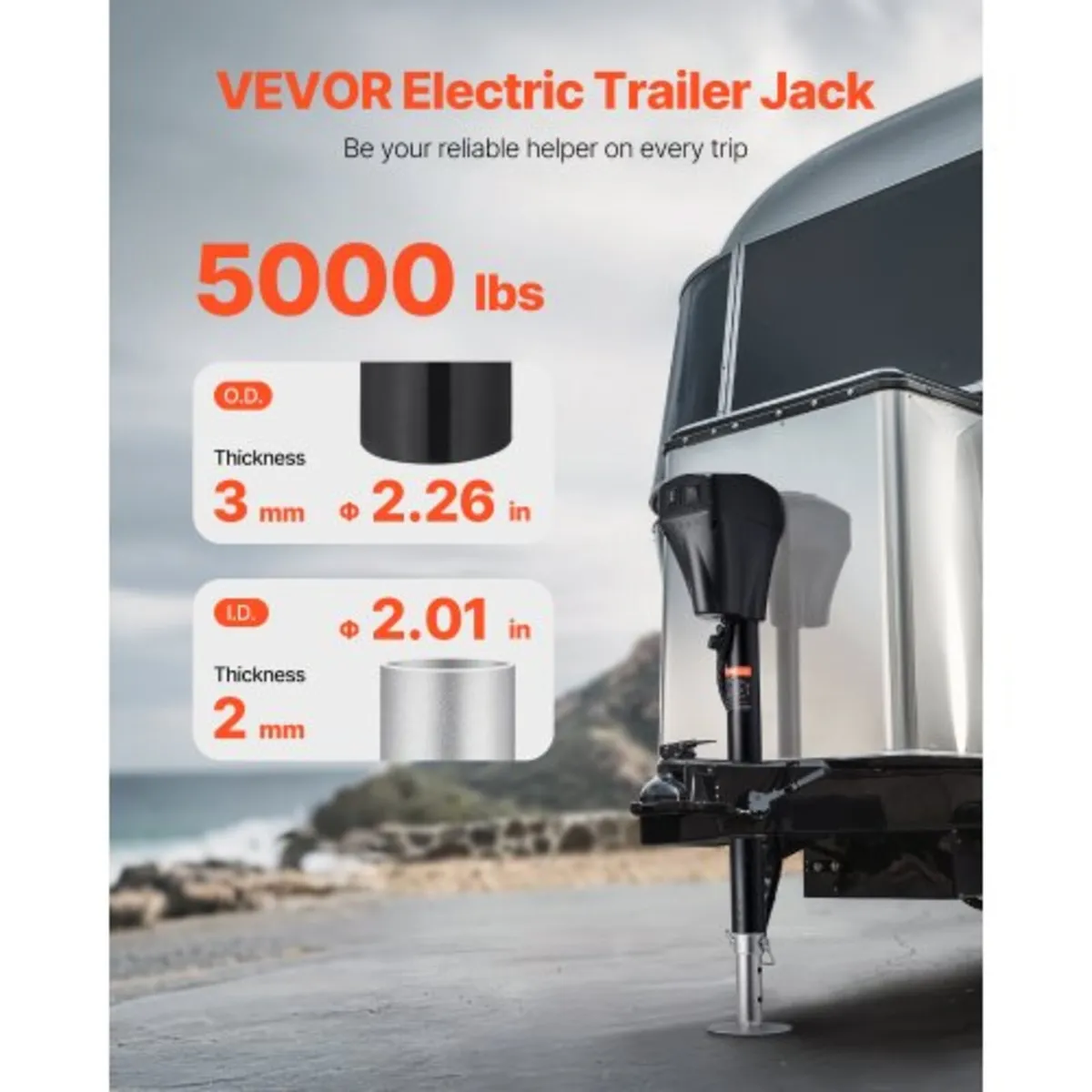 Electric Trailer Jack, 5000 lbs, Heavy Duty RV Ele - Image 3