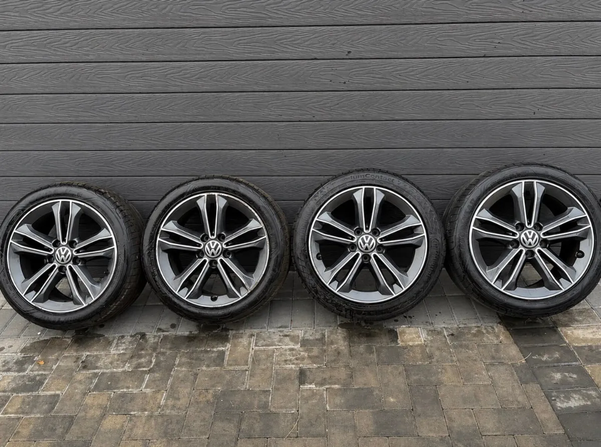 17” GENUINE VOLKSWAGEN ALLOY WHEELS & TYRES - Image 2
