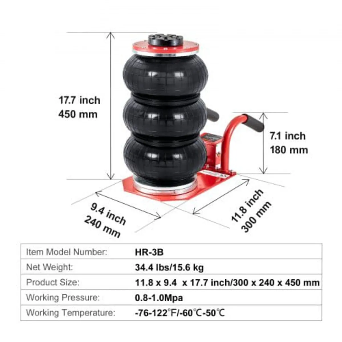 Air Jack, 3 Ton/3000 kg Triple Bag Air Jack, Airba - Image 4