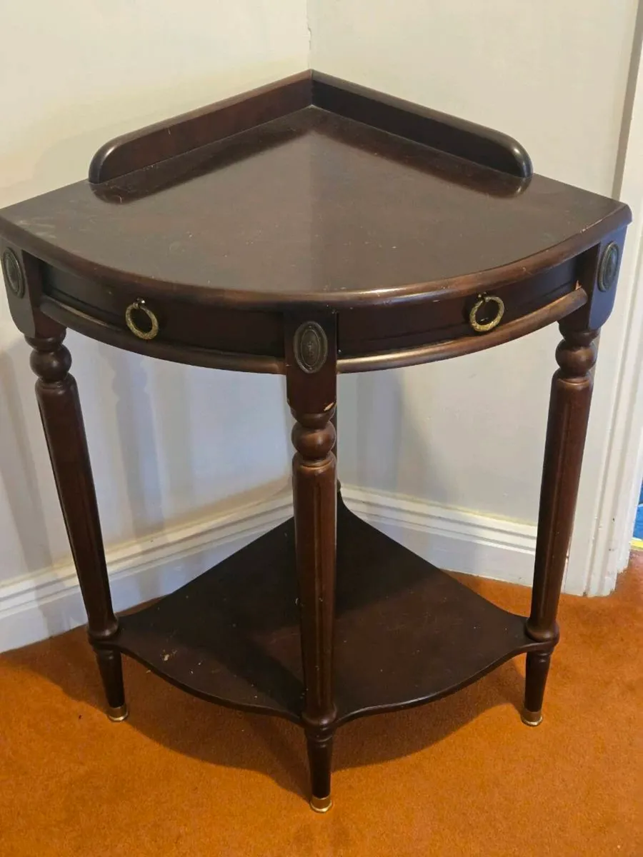 Mahogany corner console table