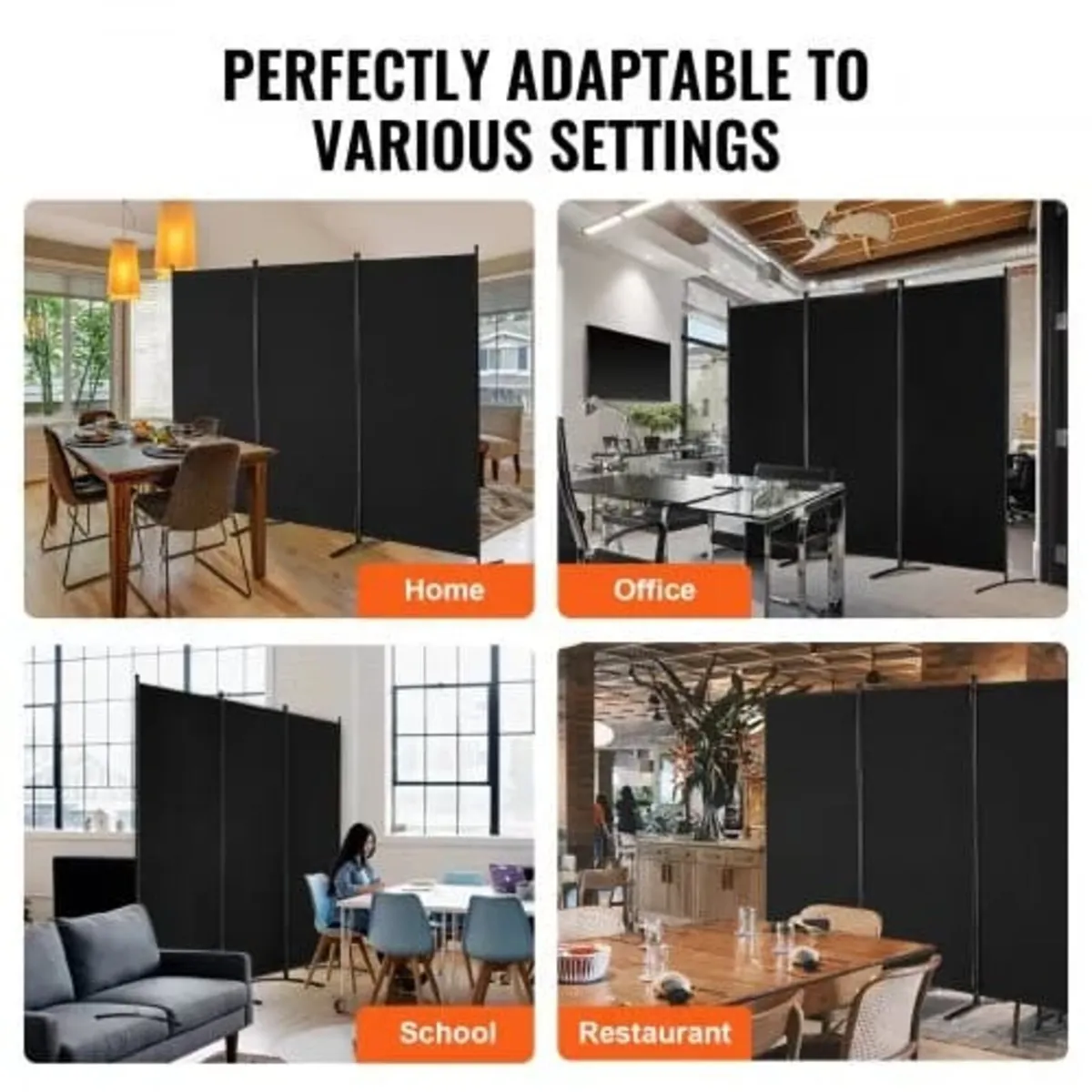 3 Panels Room Divider, Folding Privacy Screen and - Image 3